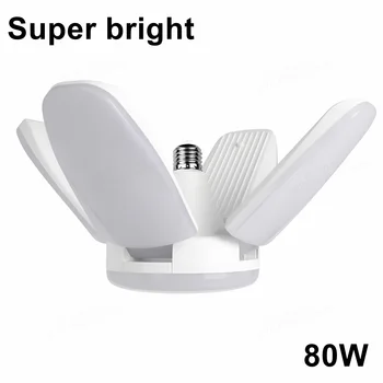 접이식 LED 전구 선풍기 블레이드 타이밍 램프, 가정용 천장 조명, 야간 조명, 80W E27, AC 220V, 110V