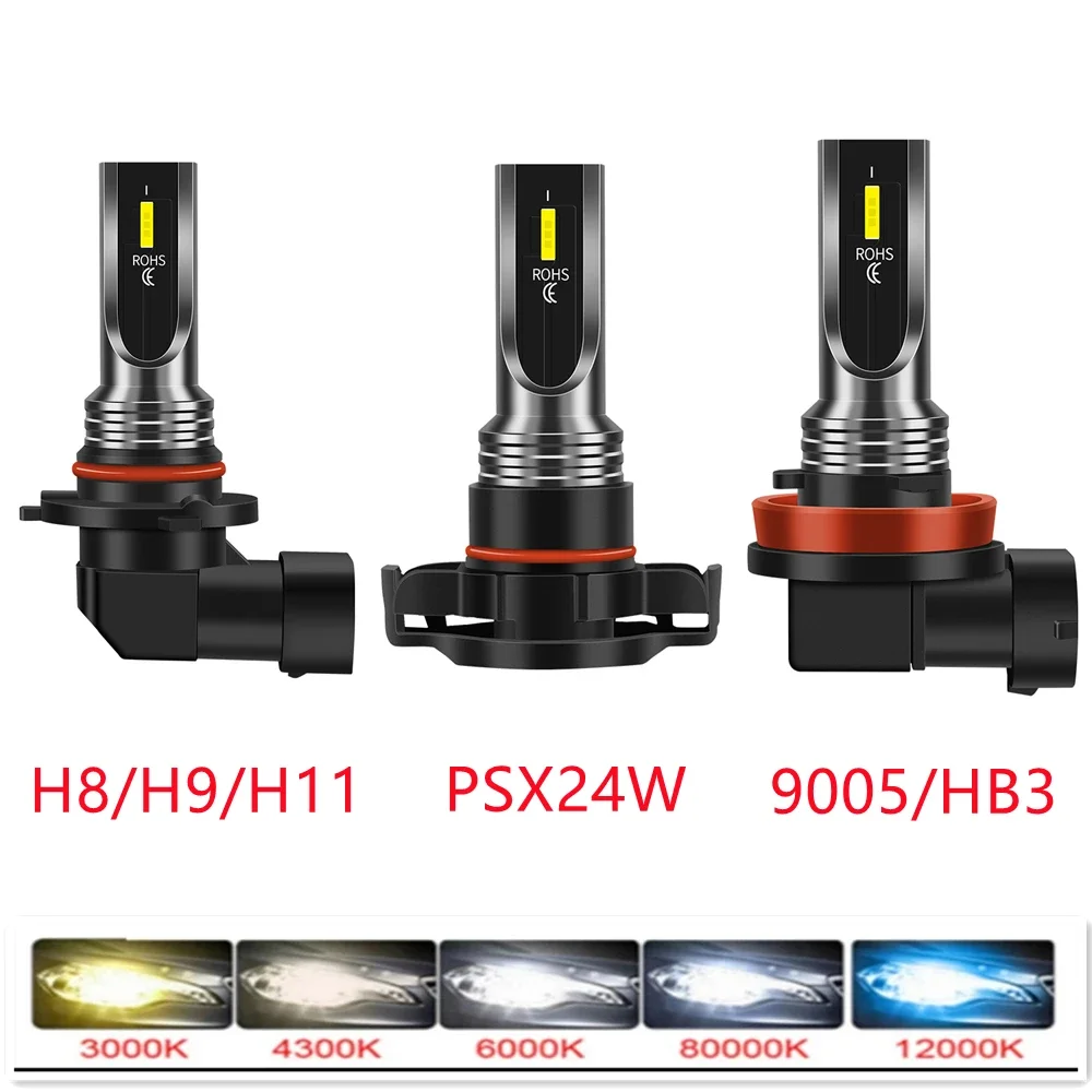 

2X H7 Super Bright 8000LM Car Headlights Lamp Led Foglight Bulbs H4 H1 H8 h9 h11 9006 9005 hb4 H3 HB3 Auto Lights 12v 24V 80W