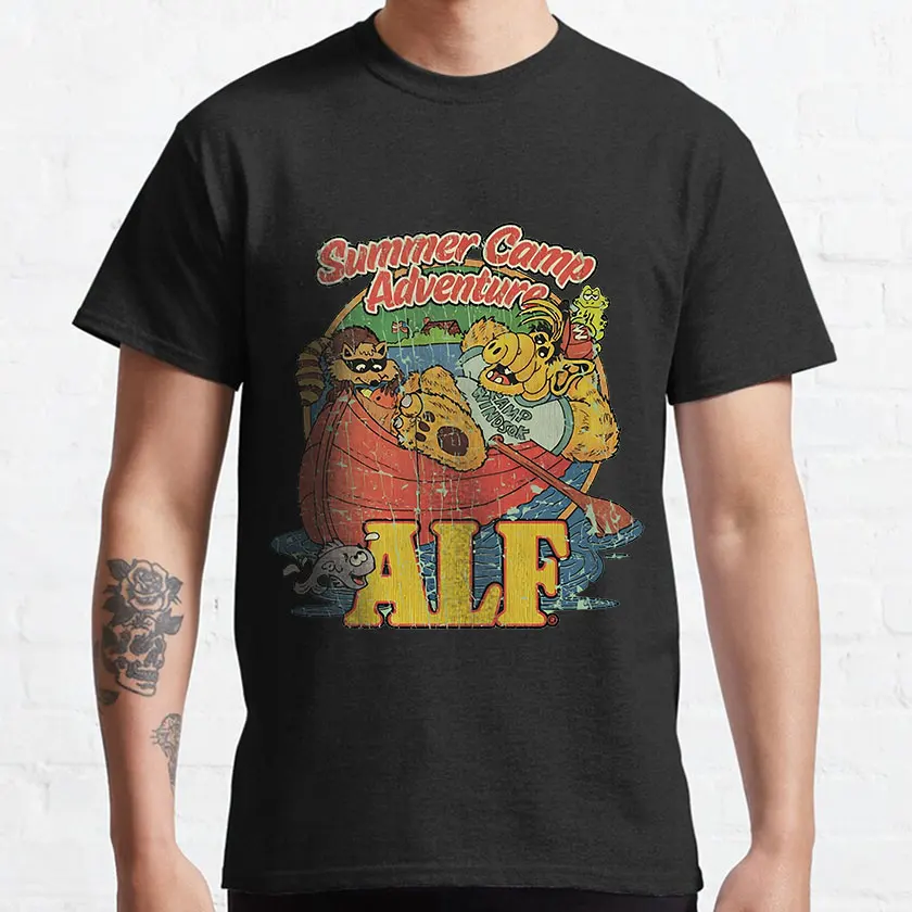Filmplakat 80er Jahre Cartoon Grafik T-Shirts 90er Retro-Stil ALF Charakter TV-Show Unisex T-Shirt 100 % Baumwolle Erwachsene alle Größen S-6XL – Detail 1