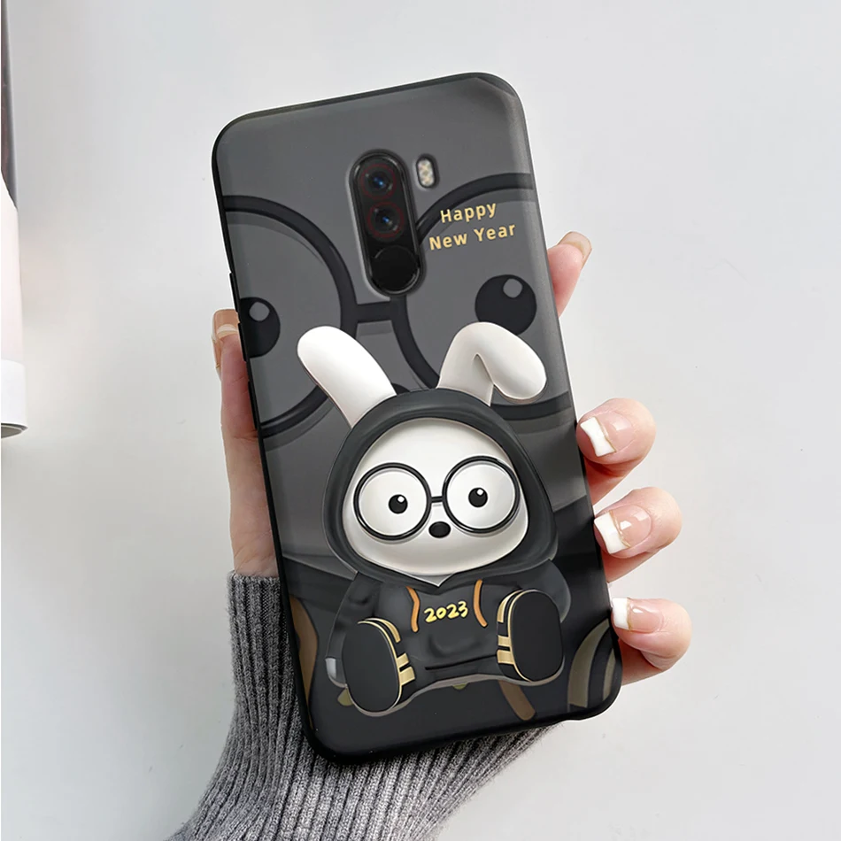 Cute Bear and Frog Cartoon Shockproof Phone Case - Soft Silicone TPU Back Cover for Xiaomi Poco Pocophone F1