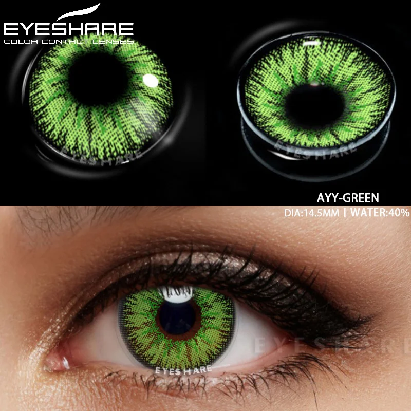 Vibrant Colored Contact Lenses for Cosplay and Beauty - Yellow, Red, Blue, and Green Options