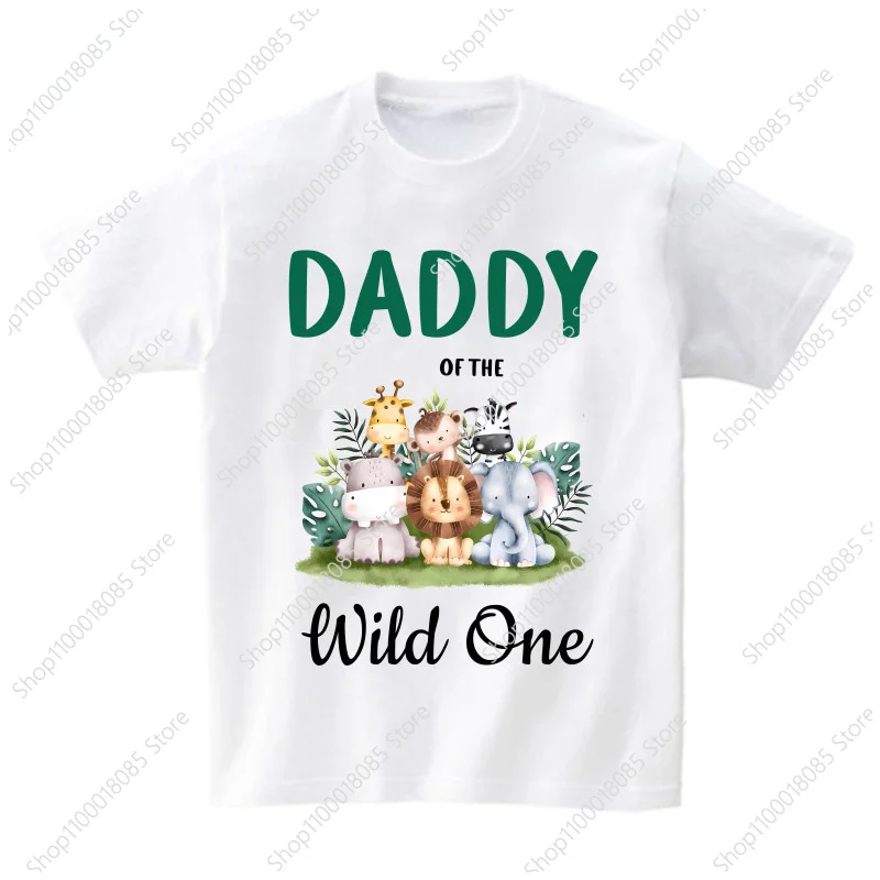 Family Matching Zoo Animal Party Birthday Tshirt Wild One Clothes Kids Boy Shirt Party Girls TShirt Children Outfit Custom Name 2