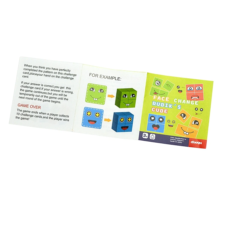 Wooden Face Changing Cube Toys Building Blocks for Cartoon Puzzle Montessori Jigsaw Kids Toy Educational Board Game Family Leduo 5