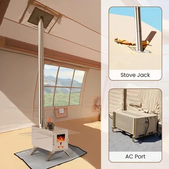 Inflatable Tents for Camping, Blow Up Tent with Hand Pump, Easy Setup Inflatable Hot Tent with Stove Jack, Waterproof Oxford Air 5