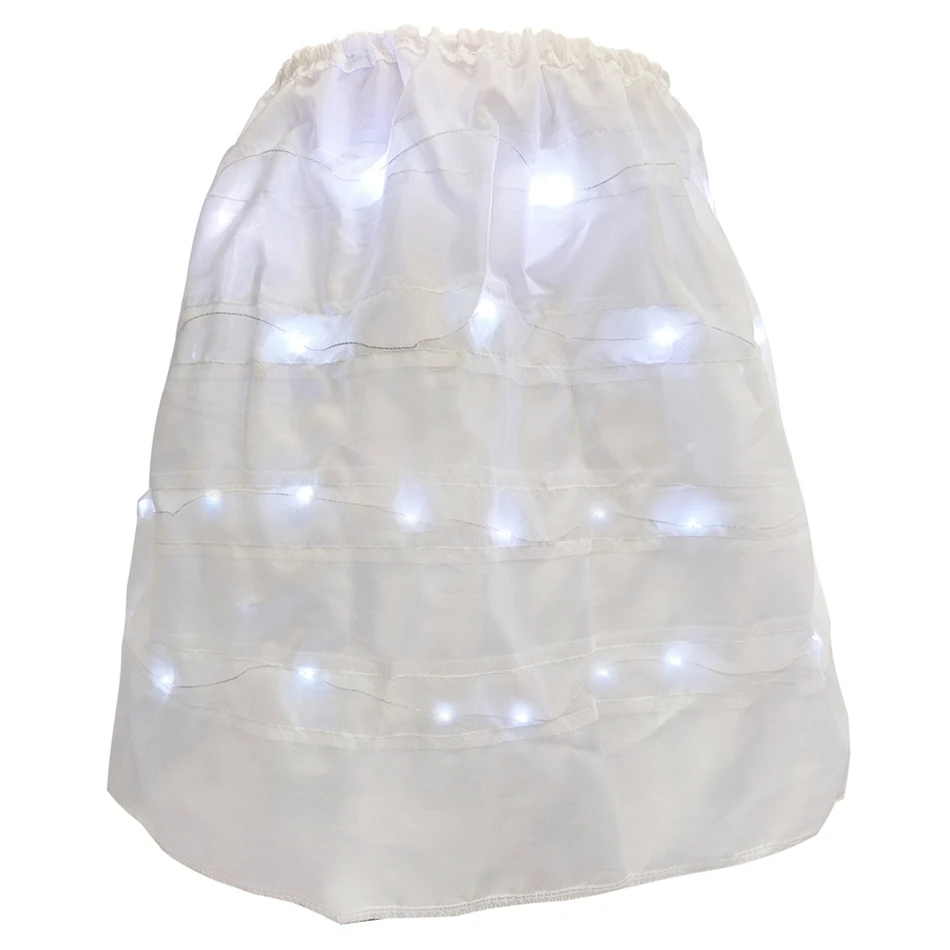 Girl LED Coloured Light Bustle Crinoline Elastic Underskirt Children Petticoat for Kid Princess Cosplay Halloween Birthday Dress princess costume