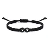 26 lettres initiales coeur Bracelets à la main réglable A-Z nom tressé Bracelets pour femmes hommes amitié bijoux