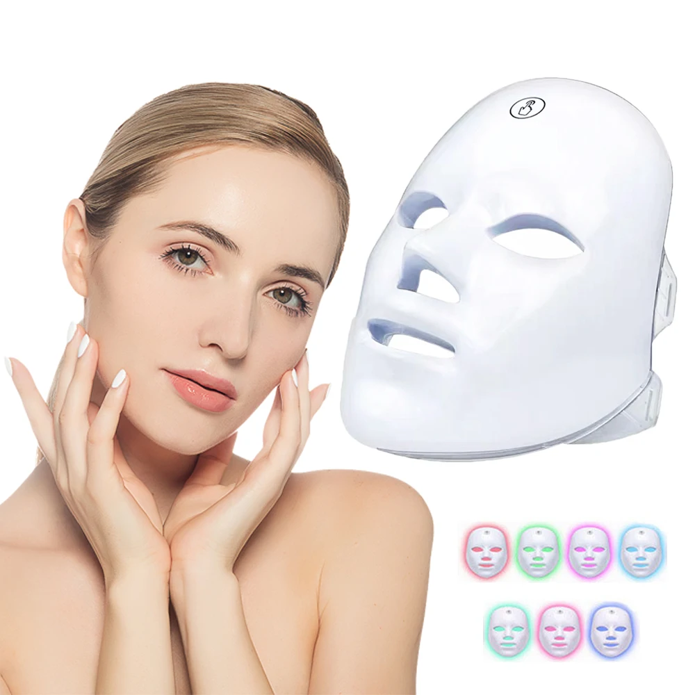 Wireless7ColorsLightLedFacialMaskRedLightTherapyPhotonFace