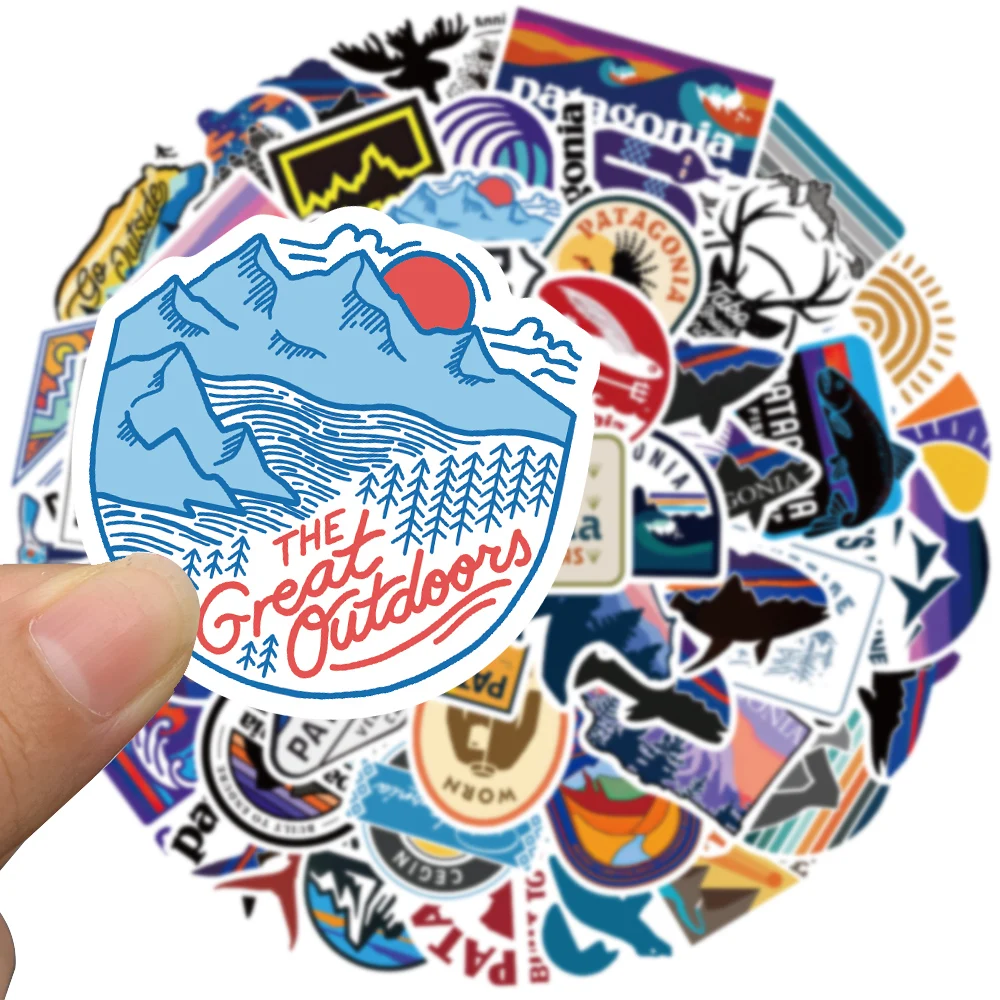 Outdoor Camping Stickers Decal Waterproof 55pcs