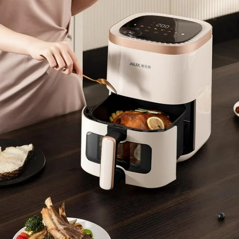 220V Air Fryer Household 5L/6L/7L/8L Visual Multi-function Electric Oven French Fryer Oil-free Fryer Air Fryers 5