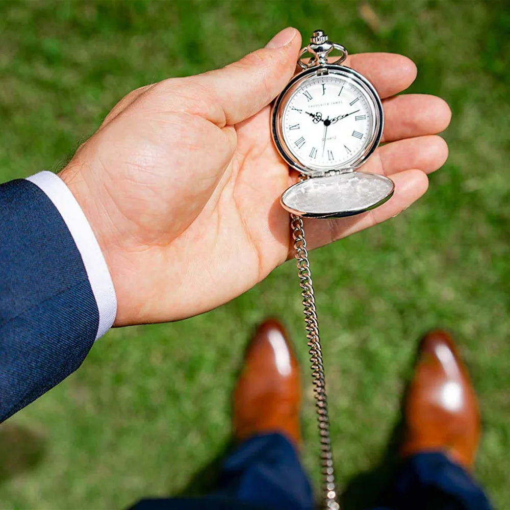 Exquisite Best Man Gift Best Man for a Day Quartz Pocket Watch Men Fans Souvenir Gifts with 80cm Neck Chain Watch quartz watch pocket watch
