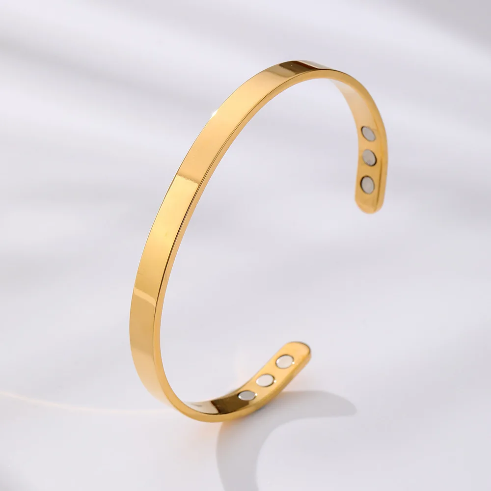 Elegant Titanium Steel & Copper Magnetic Bracelet – Adjustable Wellness Jewelry Gift