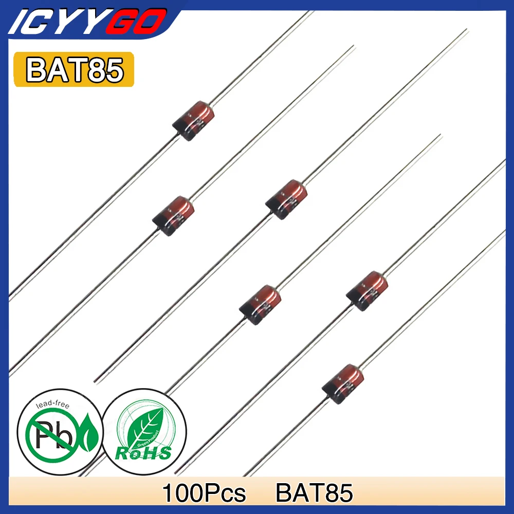 50 Diodi Raddrizzatori A Barriera Schottky Bat85 200Ma 30V Do-35 Do-204Ah Assiale 0.2A 30 Volt Commutazione Di Piccolo Segnale