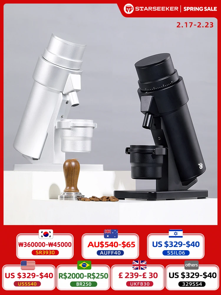 STARSEEKER EDGE PLUS – Elektryczny młynek do kawy 63MM z tytanowymi żarnami za $439.3 / ~1782zł