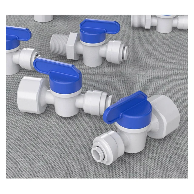 1/4 "3/8" 1/2 "ชายหญิงด้ายวาล์ว RO Backwash FITTING SWITCH Quick Connector กรองน้ํา Recerse Osmosis อะไหล่ 4