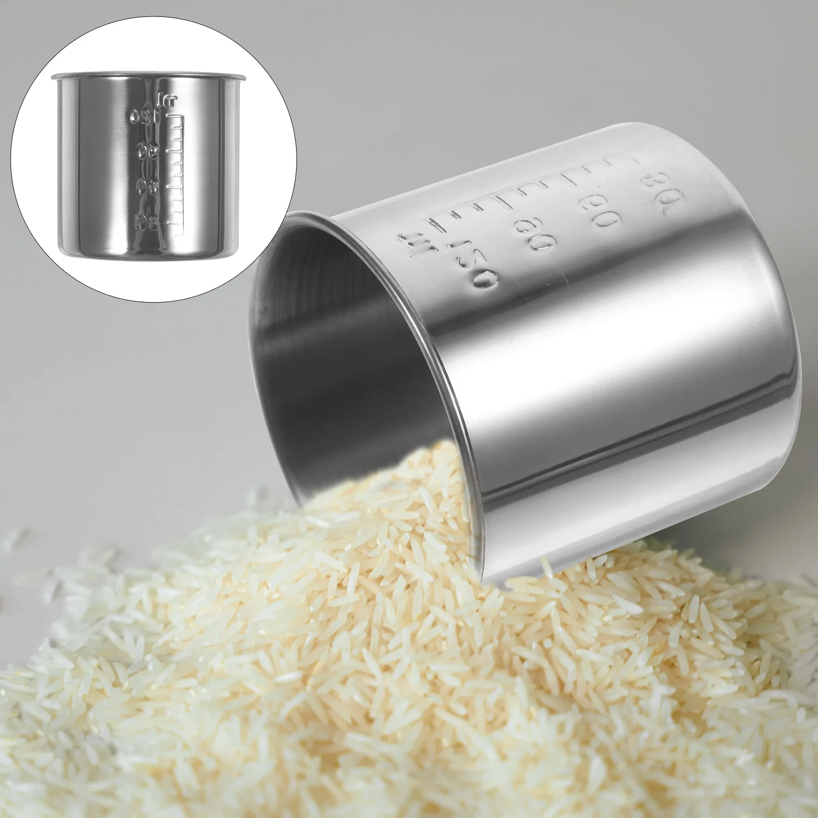 

Rice Measuring Cup Stainless Steel Measuring Cup 120Ml Rice Cooker Measuring Cup Metal Measuring Cup Kitchen Gadgets Dry