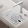 Mini Single Hidden Cover Sink Small Size Bar Counter Island Handmade 304 Stainless Steel Sinks 1
