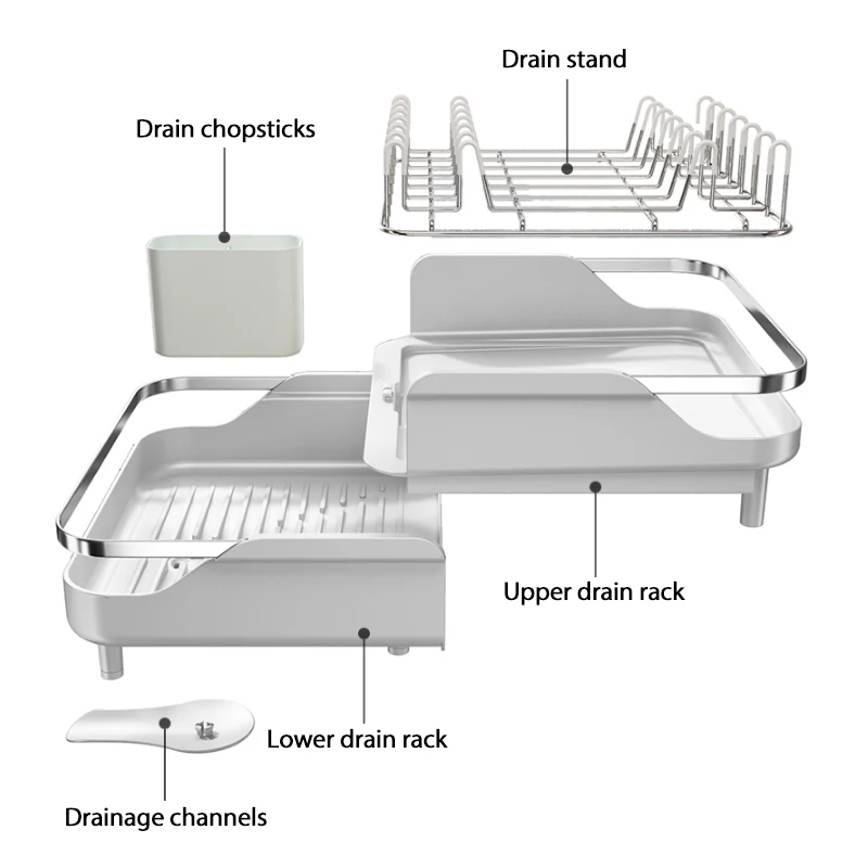Simplehuman Kitchen Dish Drying Rack Swivel Spout - 40kg Kitchen Spice Rack  Dish - Aliexpress