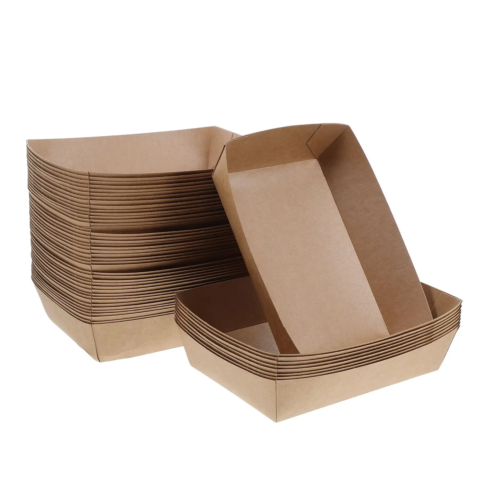 50pcs Disposable Paper Sandwich and Hot Dog Boxes, Kraft Food Boat Trays for Takeout, P... - SKU DPSB1803 - UGI Packaging