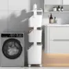 Laundry Cart Dirty Clothes Basket Storage Organizer with Wheels, Laundry Hamper Storage Shelves for Apartment Home Dorm 4