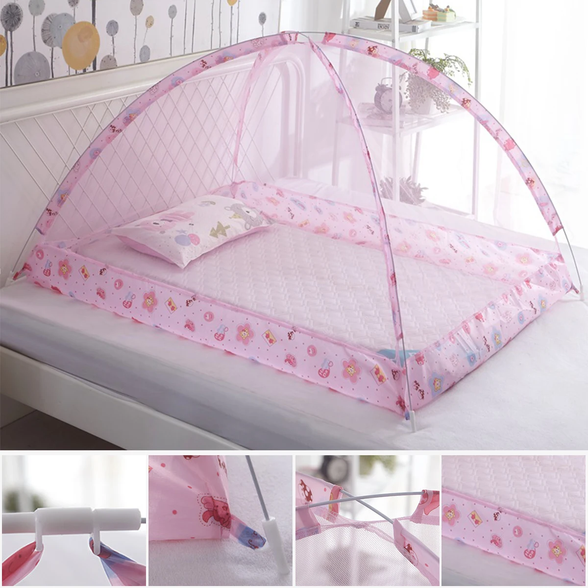 Mosquito Net for Baby Foldable Infant Mosquito Net Anti Mosquito Bites Portable Mosquito Net for Baby Toddlers Kids Children