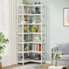7-Shelf Corner Bookshelf,Large Modern Corner Bookcase, 7-Tier Tall Corner Shelf Storage Display Rack with Metal Frame for Livin 3