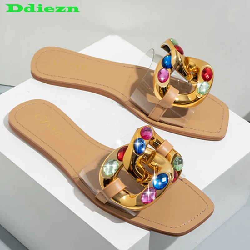 Women Flip Flops Luxury Rhinestone Slippers Women Flip Flop Gladiator