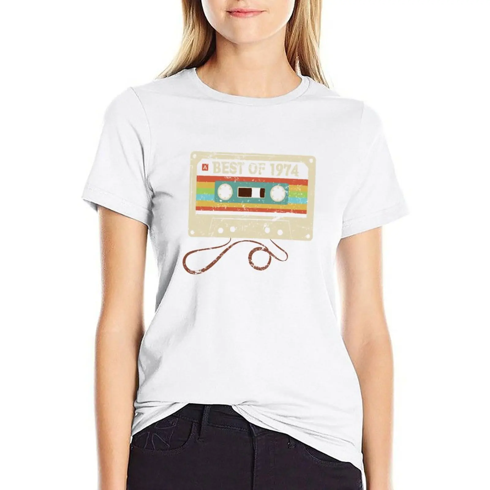 

Best of 1974 49 Year Old Funny Vintage Cassette T-Shirt 49th Birthday Gift for Men Women T-shirt