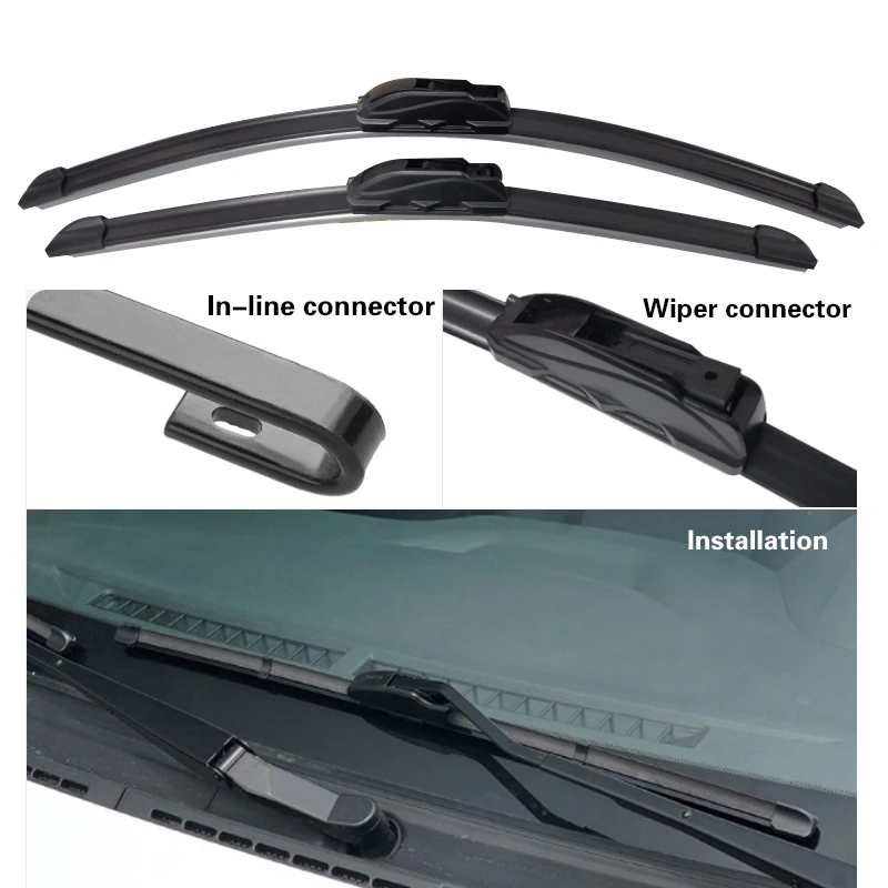 Auto Ruitenwisser Compatibel met Opel Meriva A 2003-2010 Auto for Achter Wisserbladen Zacht Rubber Ruitenwissers Auto Voorruit 24 24 16 2007 2008 2009 (Color : 3 wipers