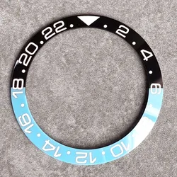 Ceramic/Aluminum Sloping Watch Bezel Insert (Ceramic black - blue)