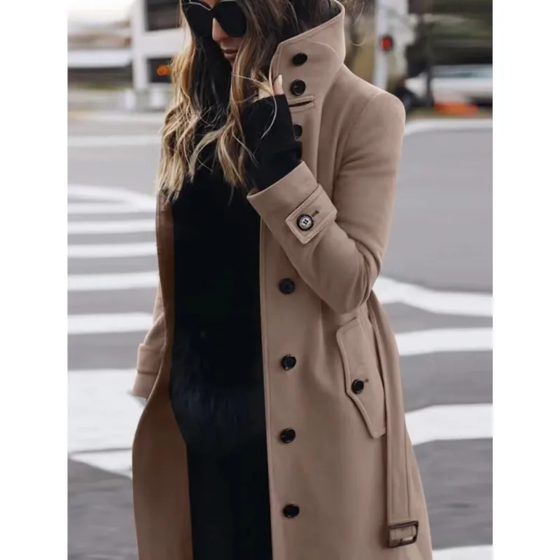 Women's Coat Outerwears Autumn Winter Warm Female Jackets Single Breasted Turn-down Collar Single Breasted Women's Clothes New 2