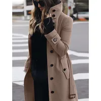 Women's Coat Outerwears Autumn Winter Warm Female Jackets Single Breasted Turn-down Collar Single Breasted Women's Clothes New 2