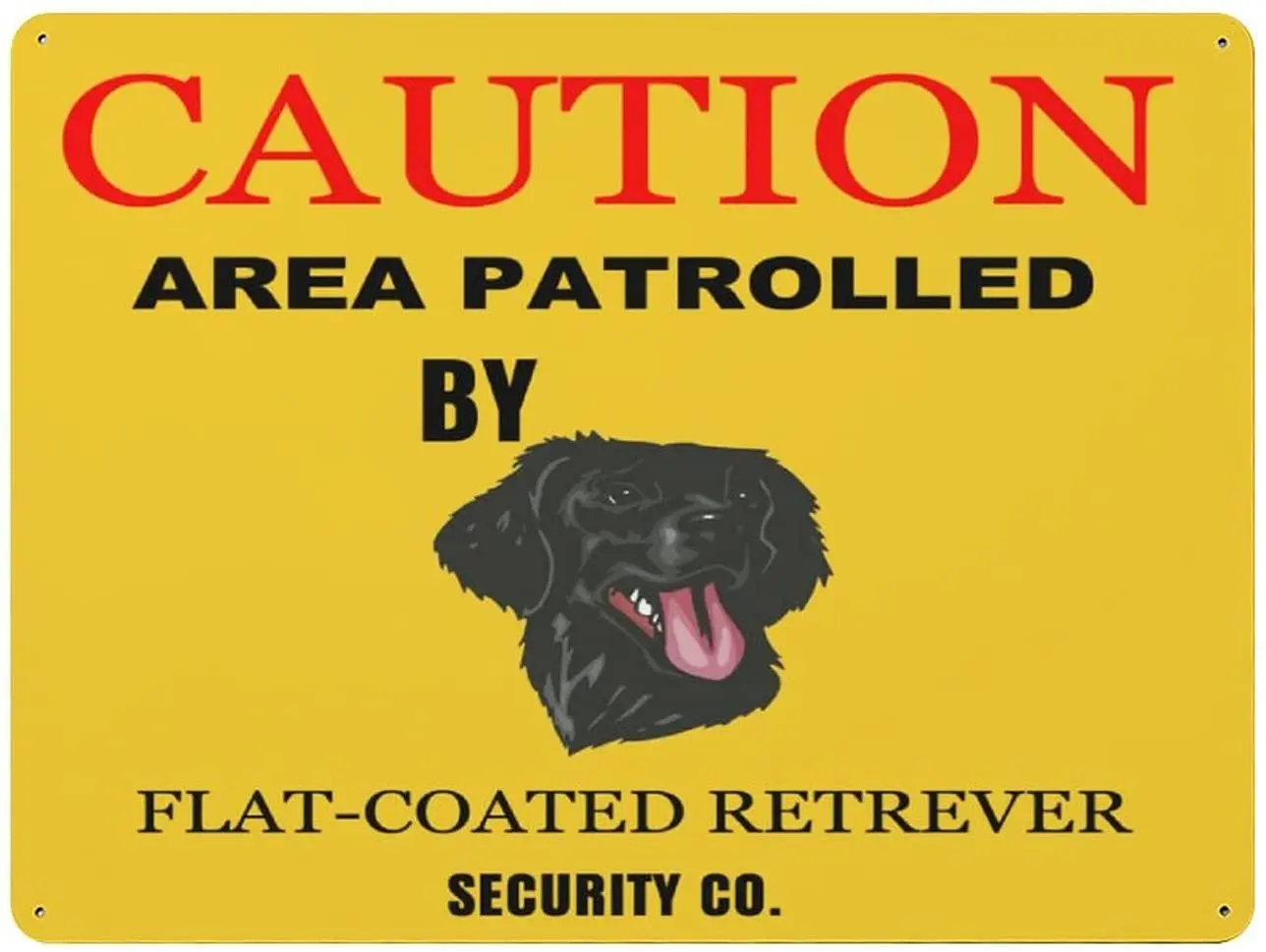 Segnale In Metallo Attenzione Patrolled Flat-Patched Retriever Dog Security Signs Custom Street Sign Vintage Metal Wall Decor Road Sign