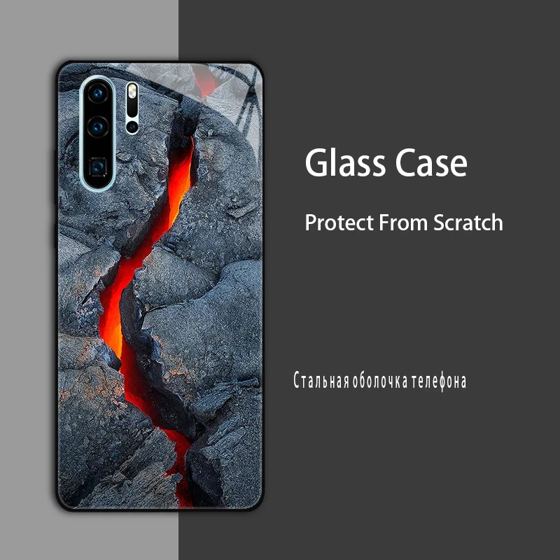 Luxury Tempered Glass Marble Painted Protective Case