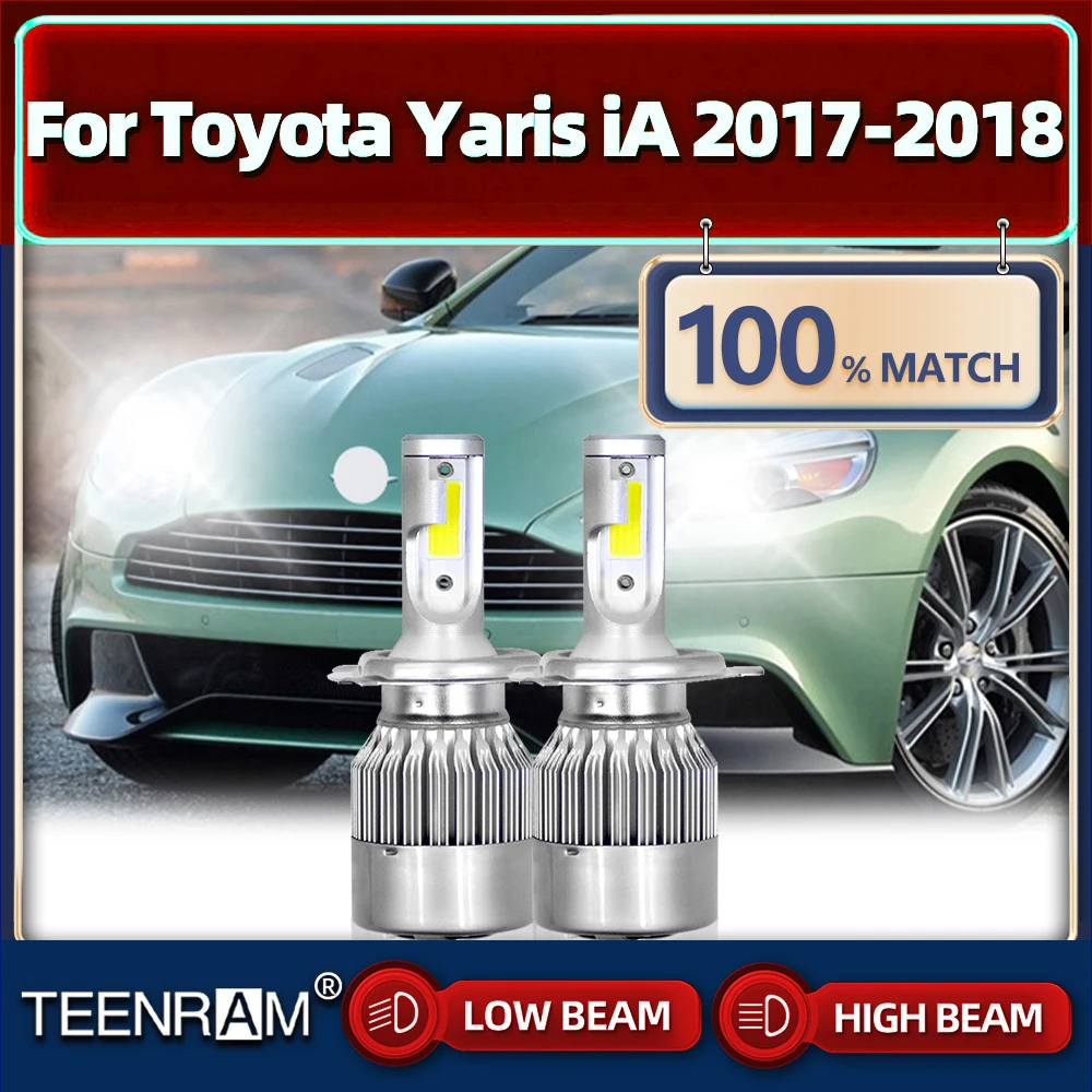 

2PCS H4 Canbus LED Light Bulbs 20000LM Super Bright Car Headlight 12V 6000K White Turbo Lamps For Toyota Yaris iA 2017 2018