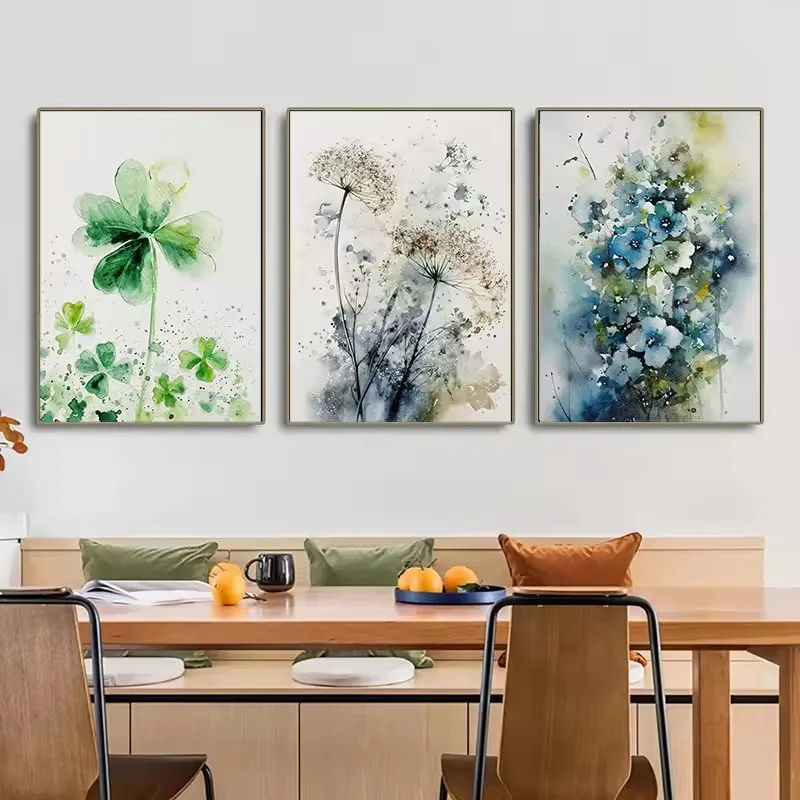 Wildflower Meadow Watercolor Canvas Art - Daisy, Thistle, Forget-Me-Not & Daffodil Wall Decor