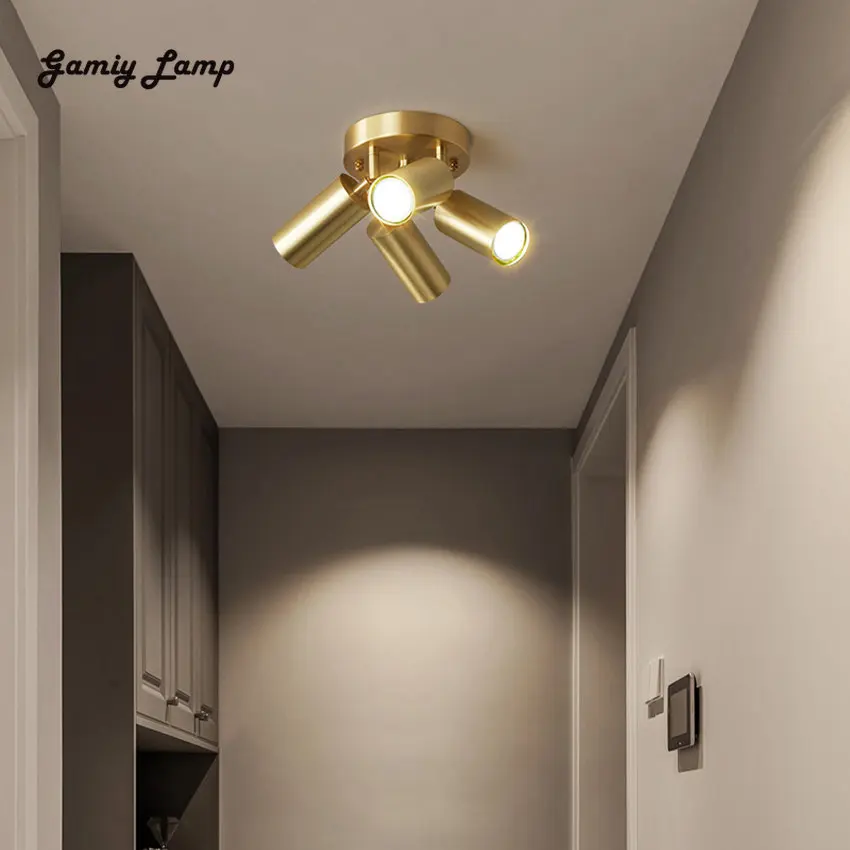 

Modern Minimalist LED Spotlights Luxury Nordic Golden Adjustable Ceiling Lamp Light Corridor Surface Mounted Shop Indoor Decor