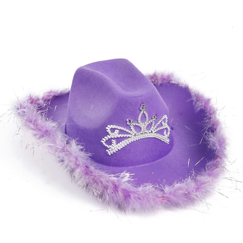 Women Bridal Shower Cowgirl Hat Carnivals Party Cap Headdress Stage Props Hat