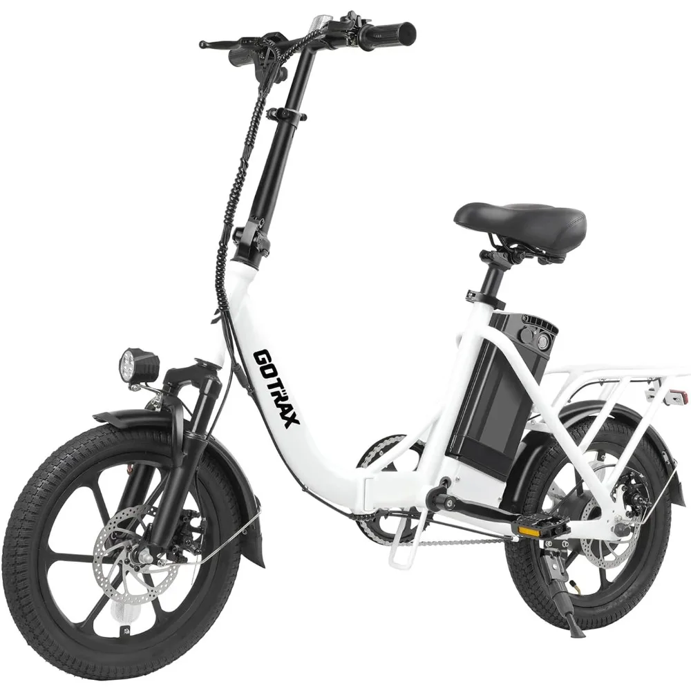 

NEPHELE 16-INCH ELECTRIC BIKE WITH A MAXIMUM RANGE OF 25 MILES AND A SPEED OF 15.5 MPH WITH A POWER OF 350W, WHITE
