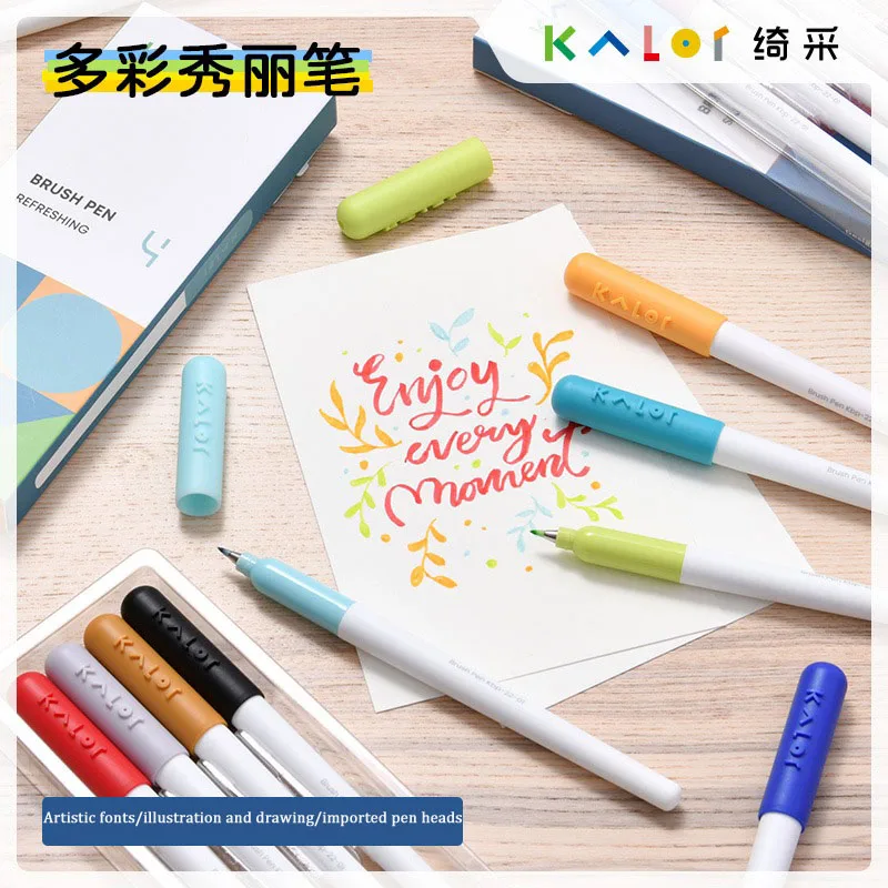 

Kalor 28 Colors Beautiful Pen Touch Brush Soft Head Multi-Colored Hand Account Note Writing Greeting Card Soft Drawing Pen Art