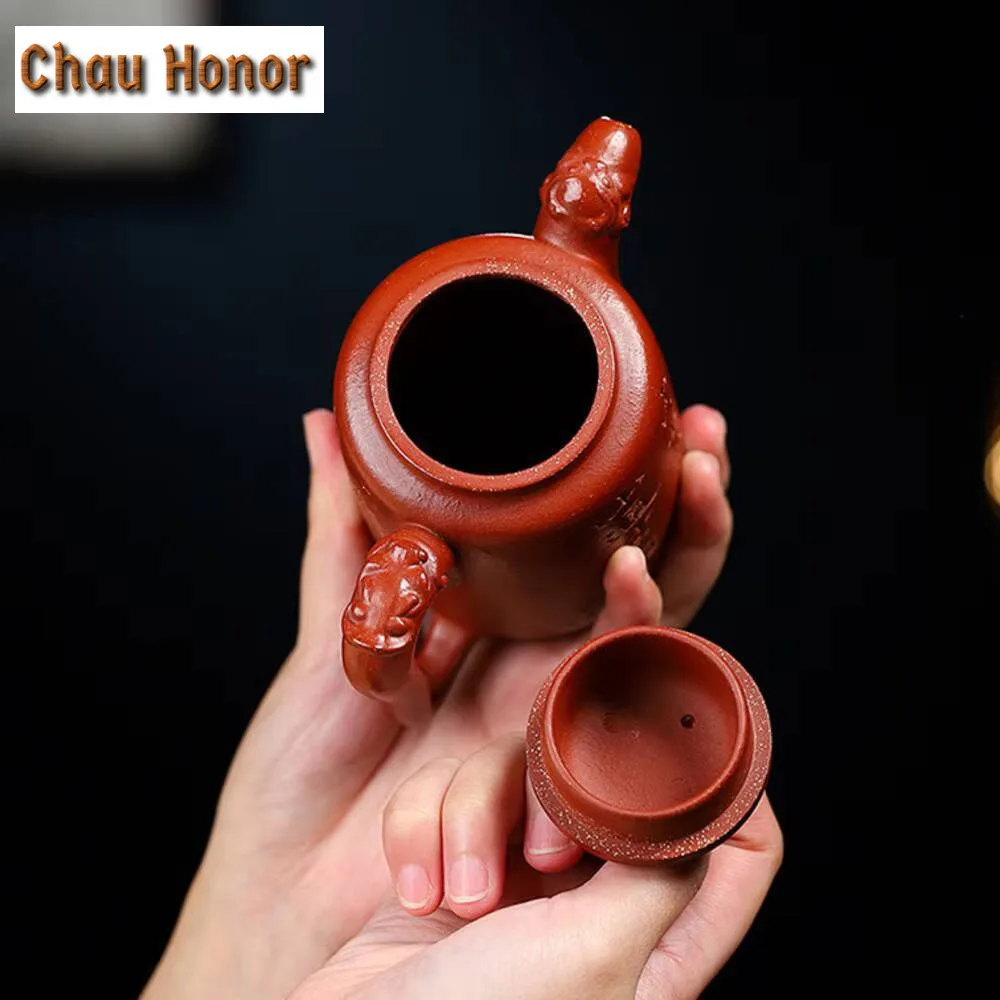 320ml Chinese Yixing Purple Clay Tea Pot Handmade Beauty Purple Mud Kettle Raw Ore Zisha Filter Teaware Tea Accessories Gift