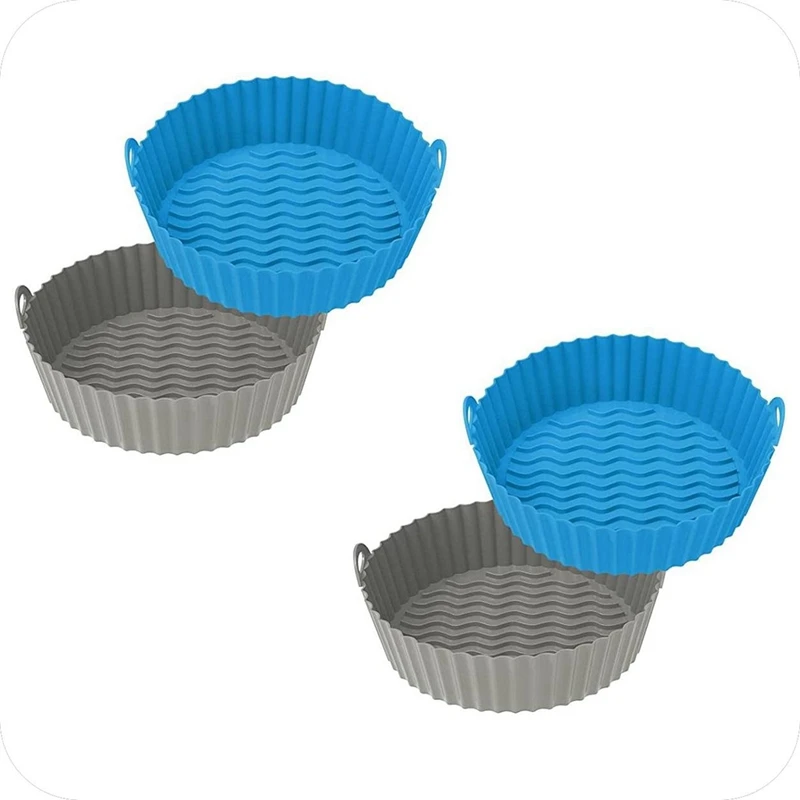 

4PCS Silicone Baking Tray 7.5 Inch For 3 To 5 Quarts Reusable Round For Air Fryer Oven Accessories