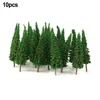 10Pcs Pine Trees 1:25 Model Train Railway Building Model Tree 3 Different Greens For OO Scale Railroad Layout Diorama Wargame 3