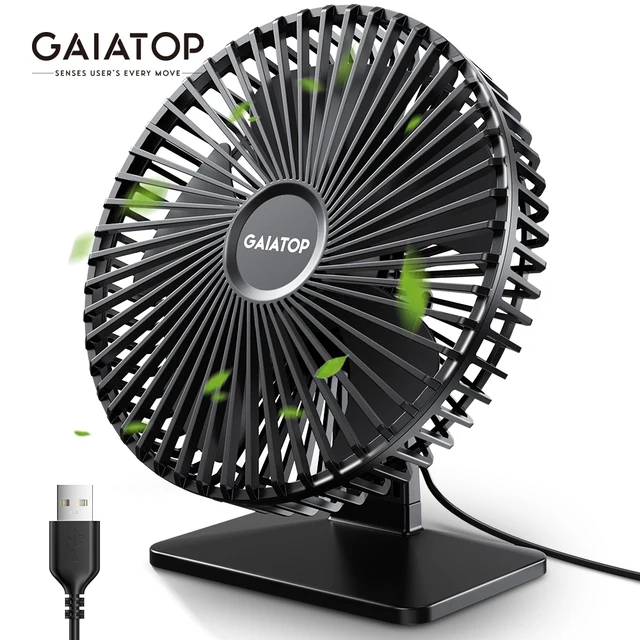 GAIATOP Desk Fan Portable USB Fan 90° Adjustable Cooling Fan Mute 3 Speed Adjustment Ultra Quiet Suitable For Home Desk Office 1