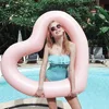 90 INS Hot Inflatable Sweet Heart Swimming Rings laps Giant Pool party Lifebuoy Float Mattress Swimming Circle Pink Red 1