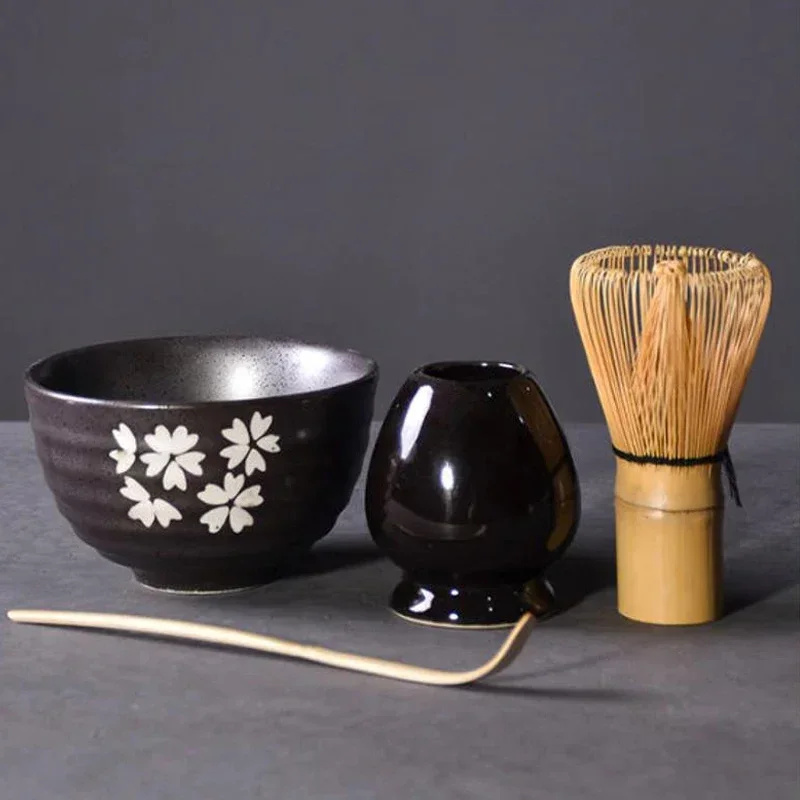 Most Popular Traditional Matcha Bowl Whisk Scoop Kit Bamboo Chasen Chashaku Stand Holder Japanese Green Tea Cup Gift Set