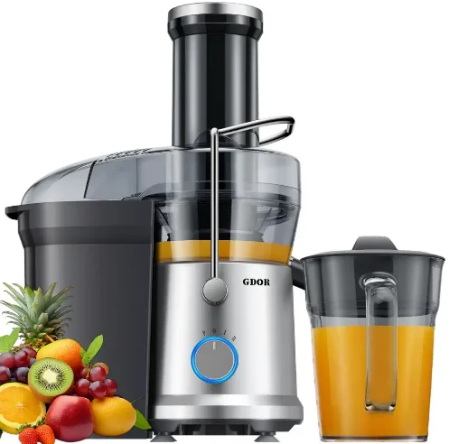 Presse-agrumes centrifuge 1300W, avec bouche large de 3.2 pouces, réglage à 2 vitesses, facile à nettoyer, extracteur de fruits et légumes 1