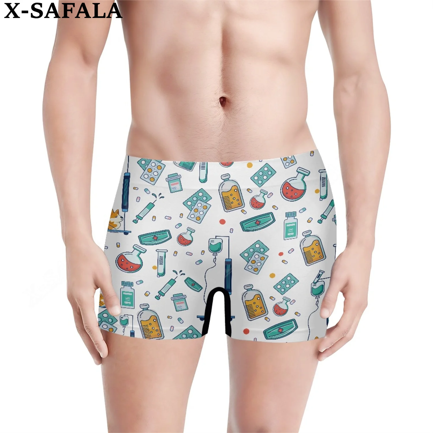 

Ветеринарное Мужское нижнее белье с 3D принтом для домашних животных, шорты, бесшовные брюки, высокоэластичная одежда для плавания, удобные пляжные плавки