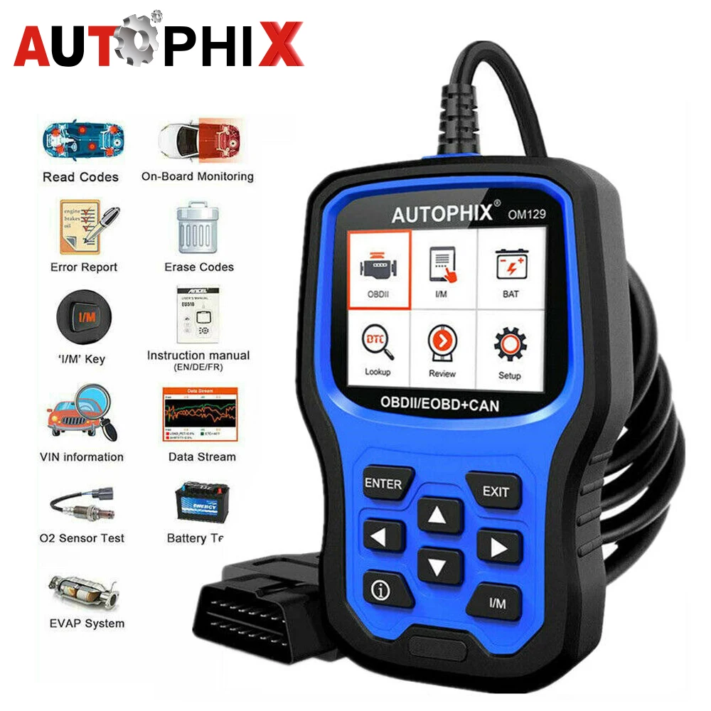 

Autophix OM129 OBD2 Scanner Universal Automotive Code Reader Auto Engine Battery On-Board Monitoring Obd 2 Car Diagnostic Tool