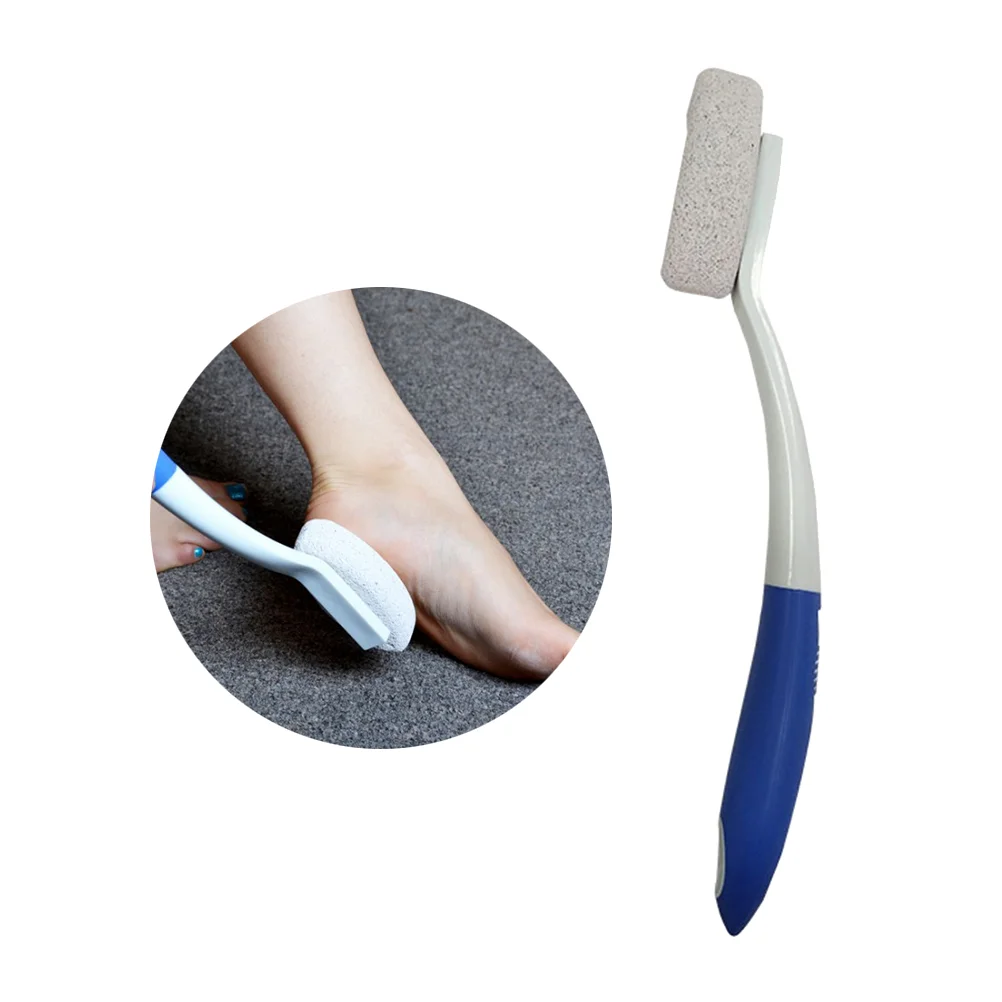 

1Pc Pumice Bath Shower Brush Long Handle Portable Foot Exfoliator Brush Cleaning Brush Bathing Supplies