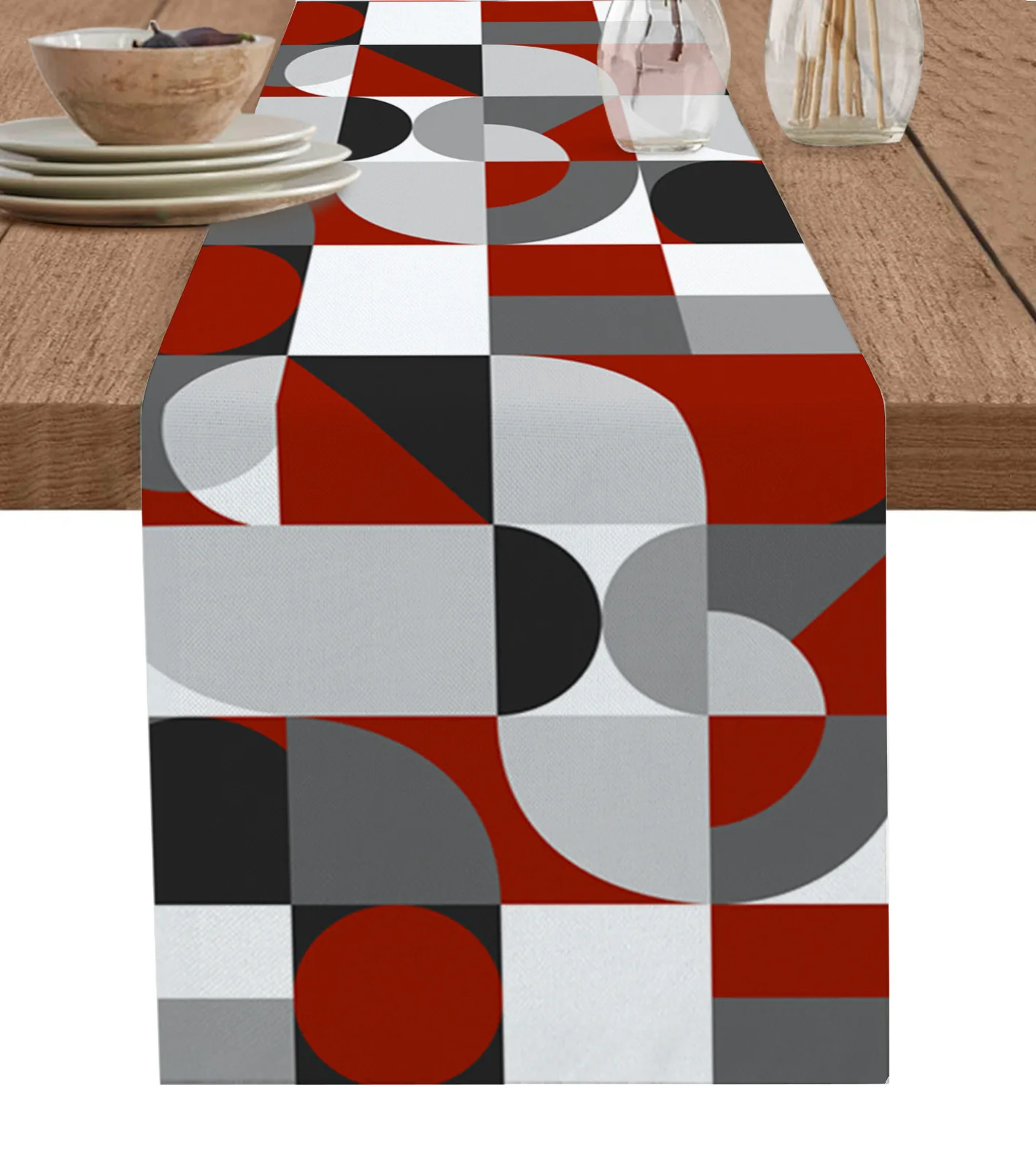

Scandinavian Medieval Geometric Color Table Runner Party Events Dining Room Kitchen Table Decoration Hotel Home Tablecloth
